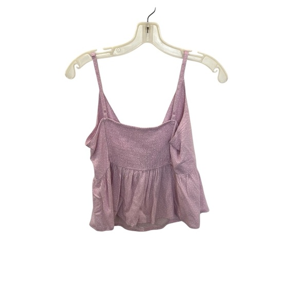 PacSun LA Hearts Tie Front Dotted Flowy Cami Blouse in Pink Size S - Picture 4 of 6